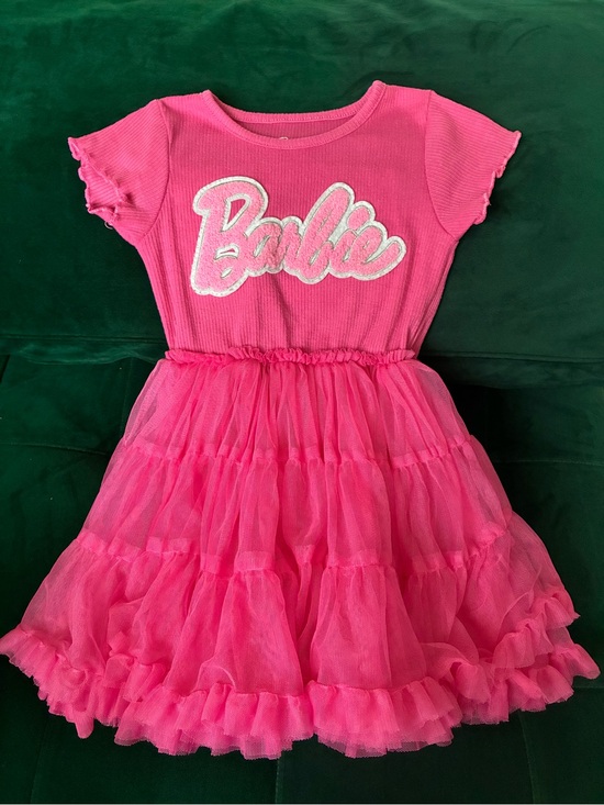 Barbie Other - Barbie Tutu Dress Girls 3T Pink Tulle Logo Ribbed Short Sleeve RN 119072‎